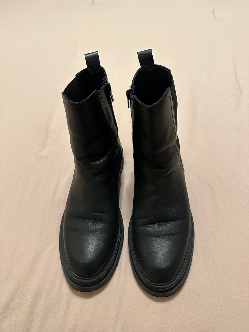 Women's Black Italian Leather Side-Zip Ankle Boots